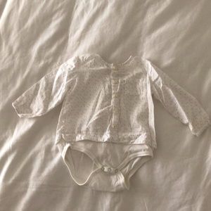 Zara Baby Girls Blouse Bodysuit, White with Gray size 9-12m
